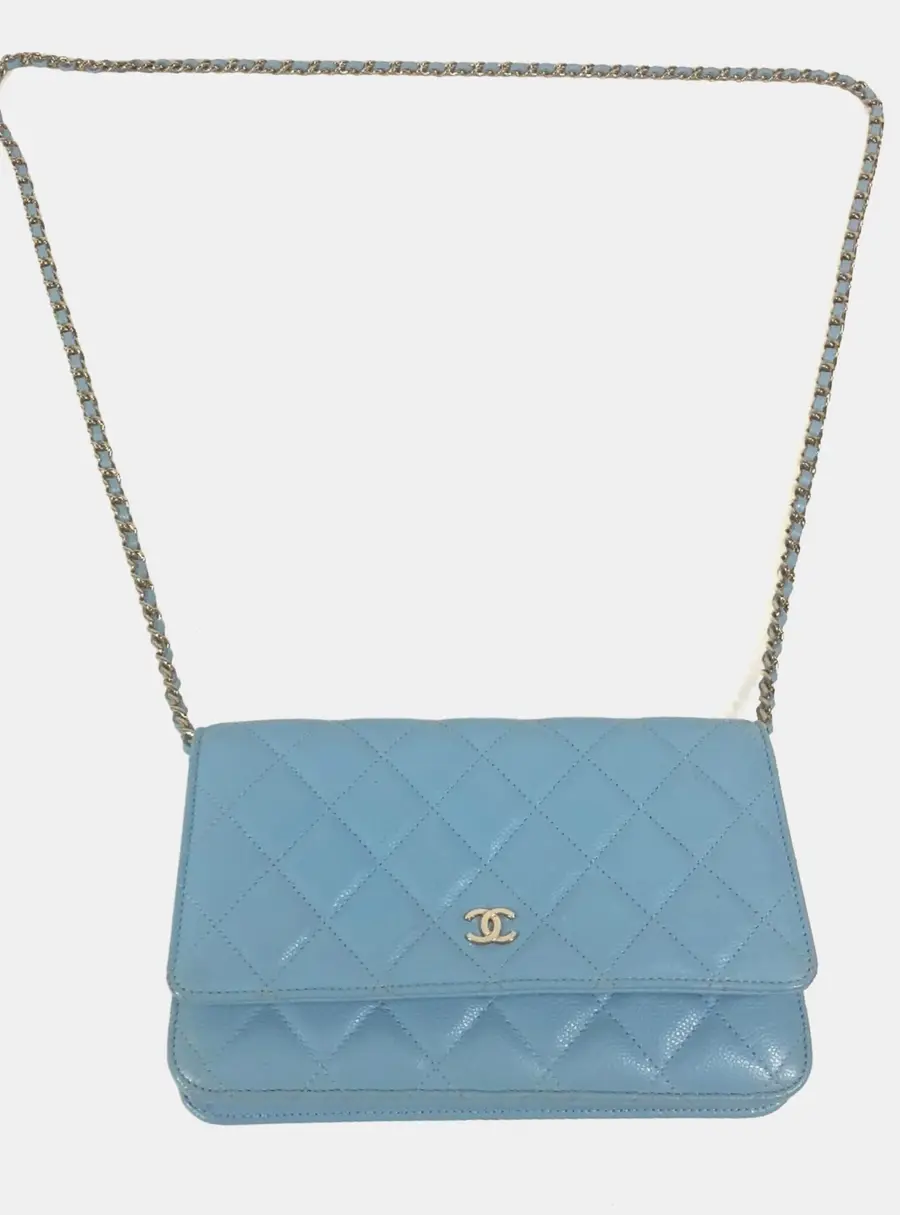 Chanel Classic WOC Light Blue Caviar Skin Shoulder Bag