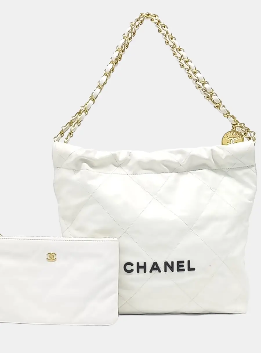 Chanel 22 White Leather Bag 30