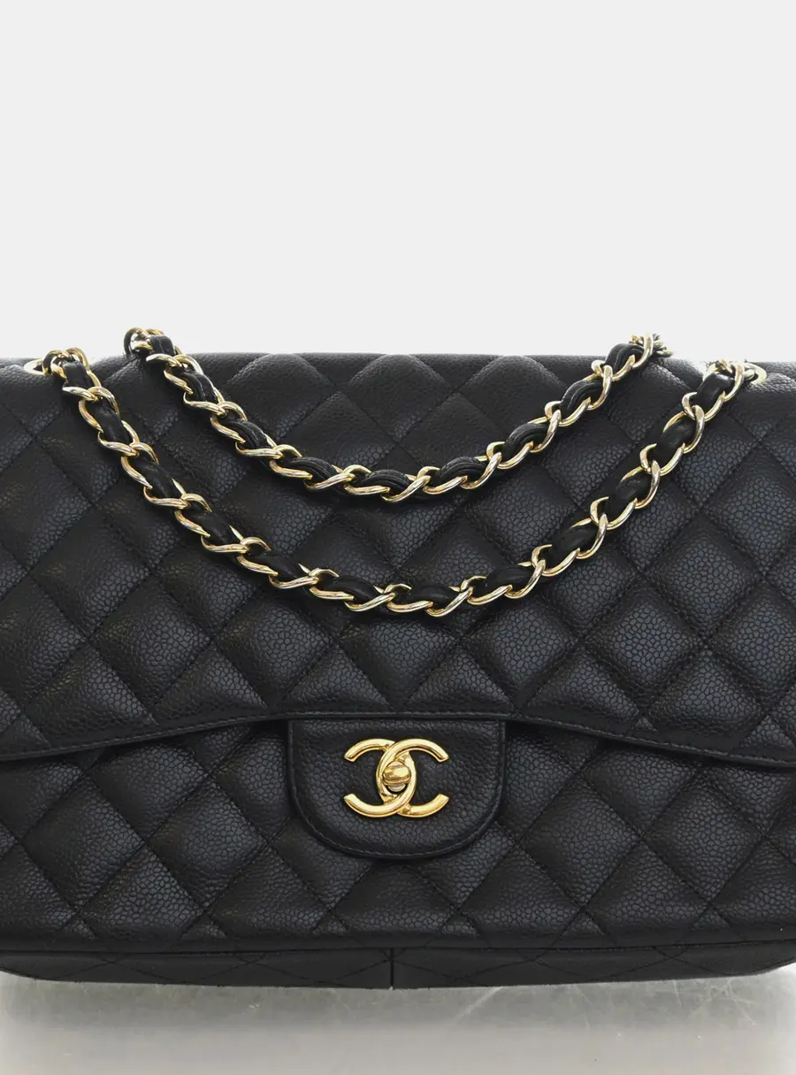 Chanel Classic Double Flap Jumbo Caviar Shoulder Bag