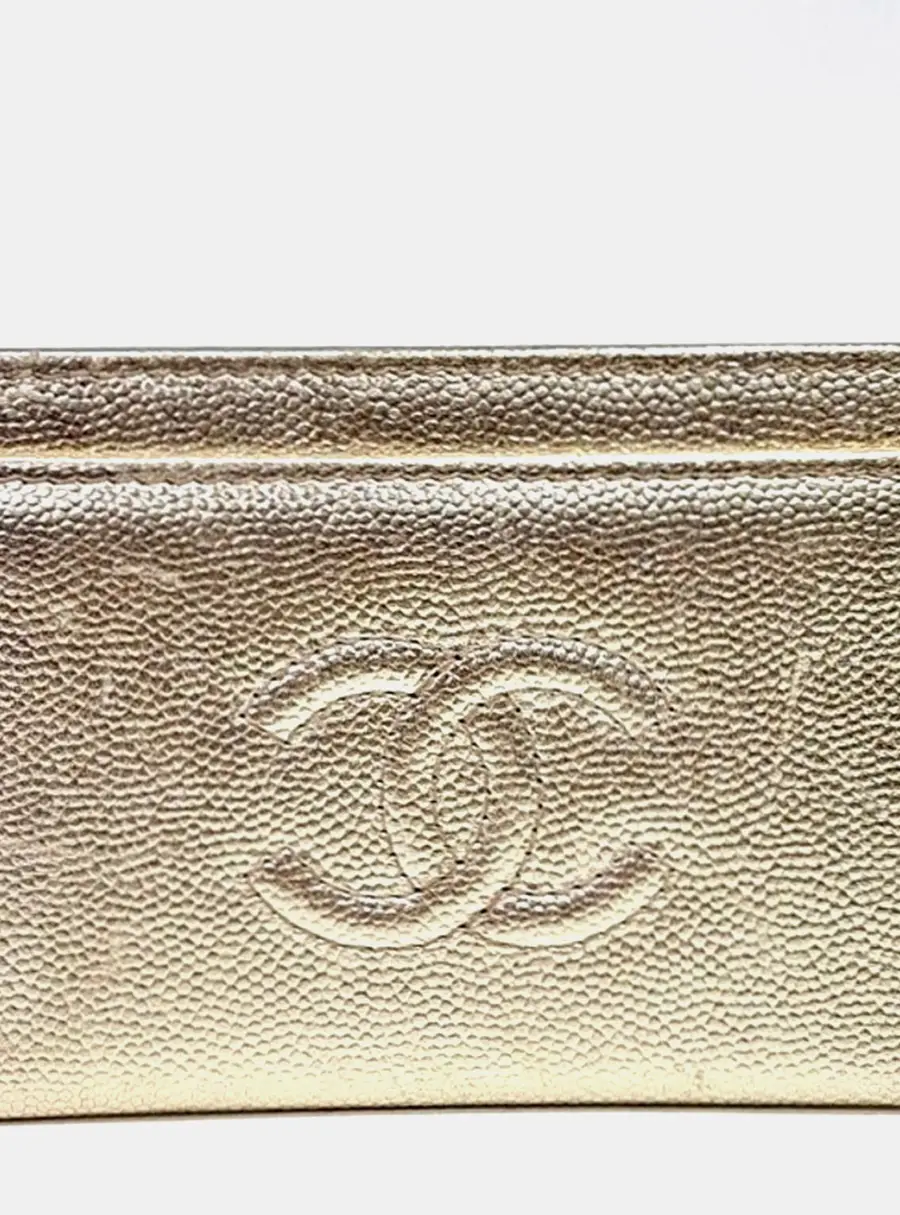 Chanel caviar card wallet