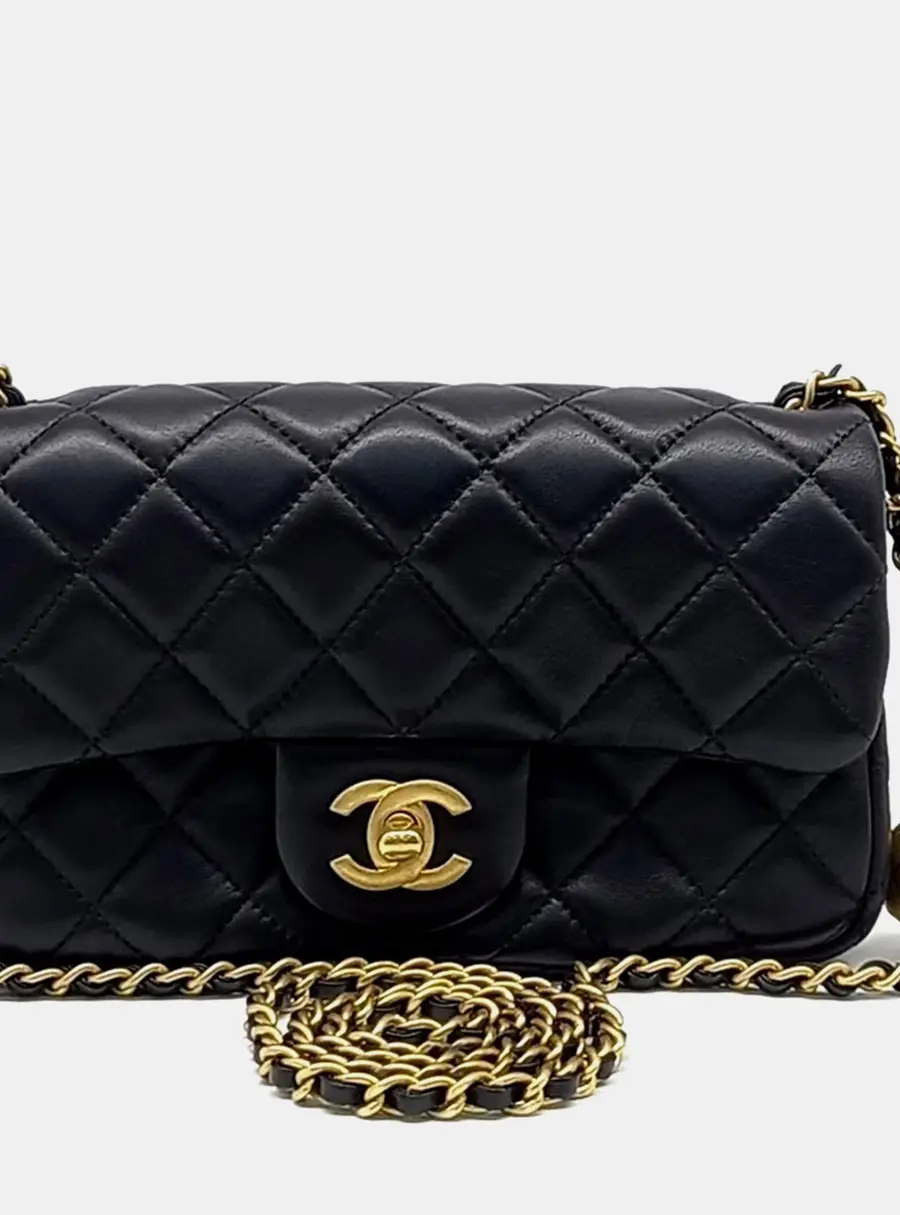 Chanel Black Leather Classic New Mini Crossbody Bag
