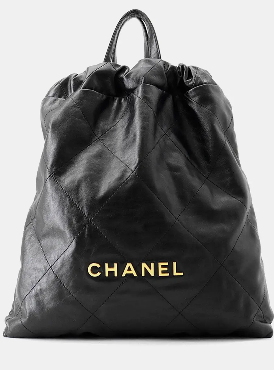 Chanel Chanel 22 Black Leather Backpack