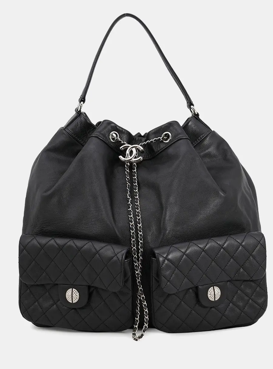 Chanel Matelasse Backpack Black Lambskin