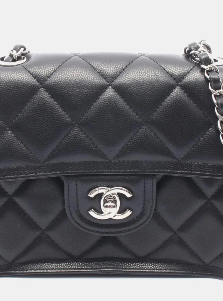 Chanel Black Quilted Leather Caviar Flap Bag