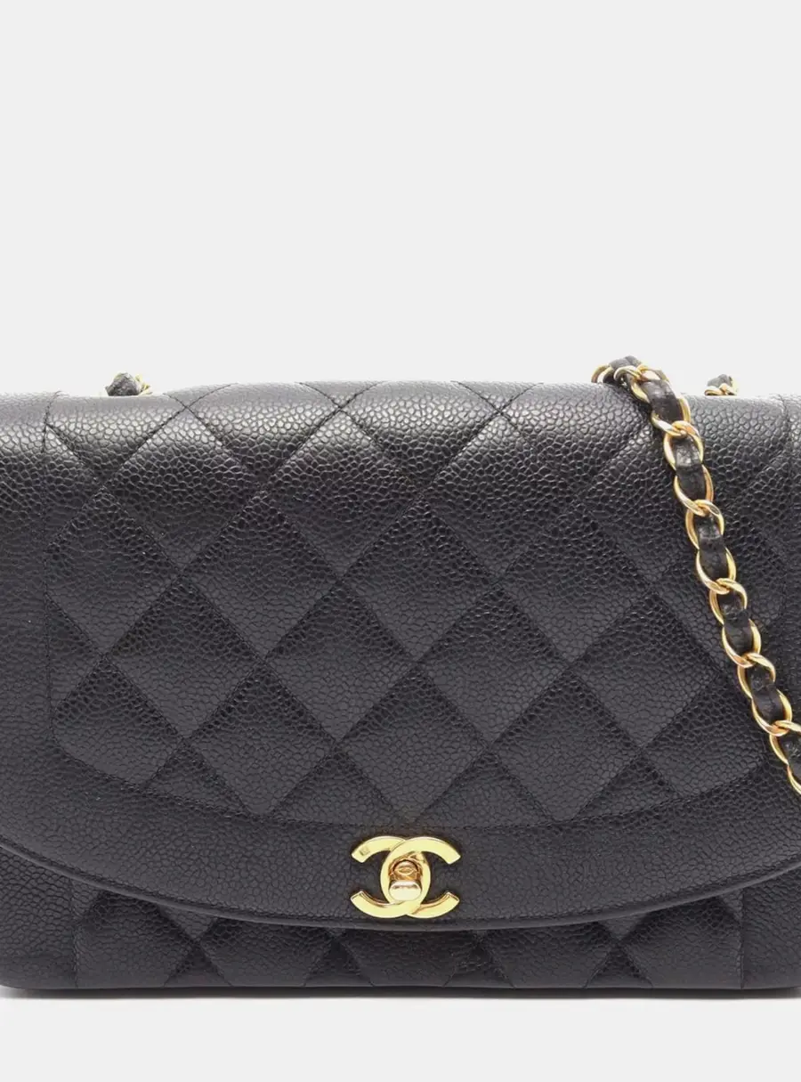 Chanel Diana Black Leather Shoulder Bag