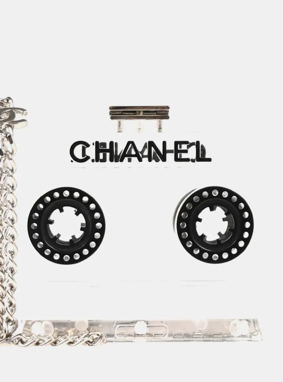 Chanel Cassette Tape One Size Clear Acrylic Minaudiere Clutch Bag