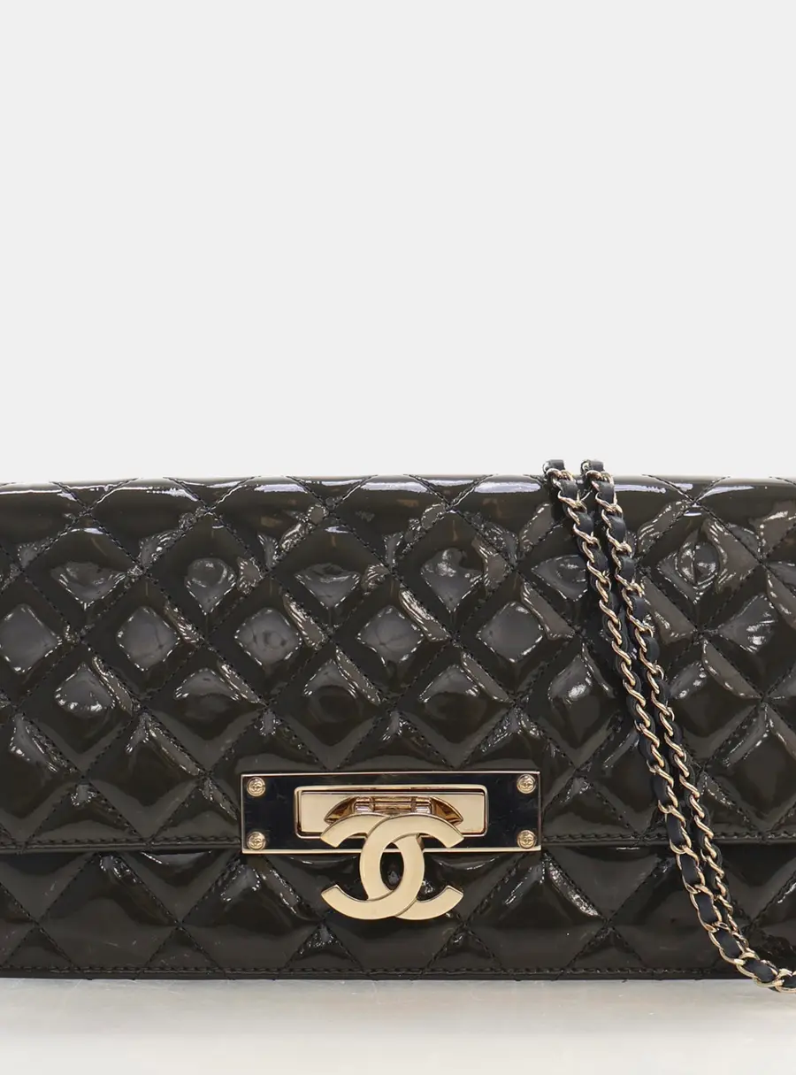 Chanel Golden Class East -West Green Patent Leather Shoulder Bag