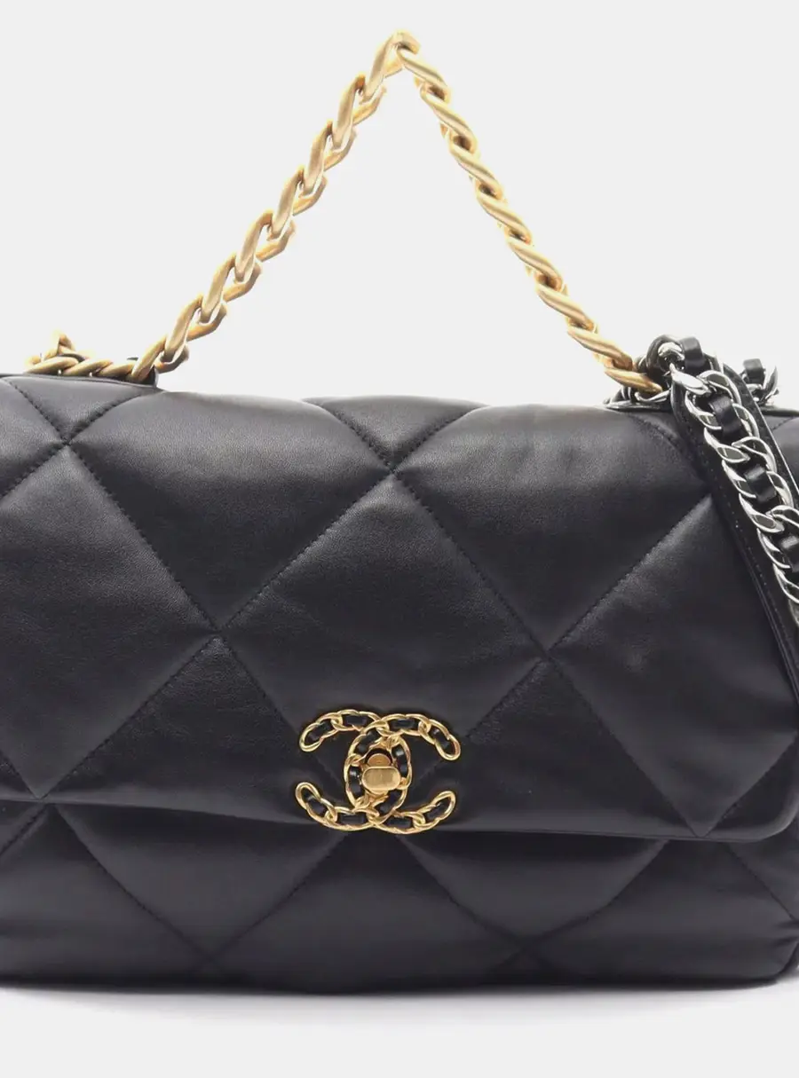 Chanel 19 Small Black Leather Shoulder Bags