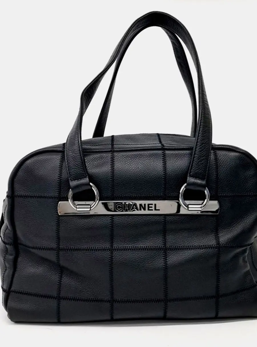 Chanel Black Leather Doctor Bag
