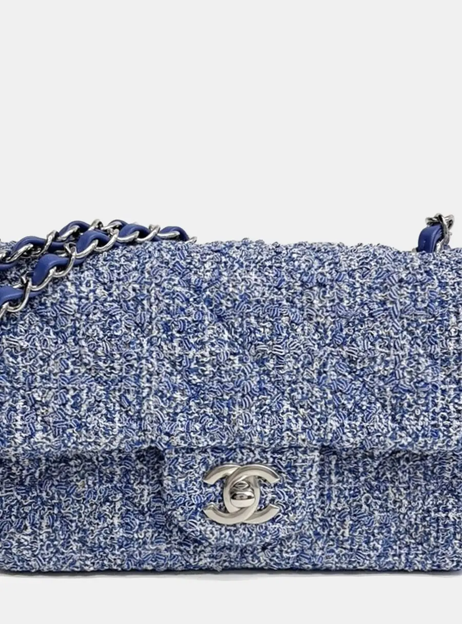 Chanel Blue Tweed Classic New Mini Crossbody Bag A69900