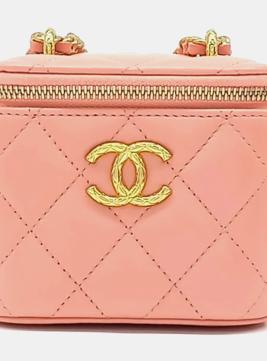Chanel Pink Leather Vanity Mini Crossbody Bag