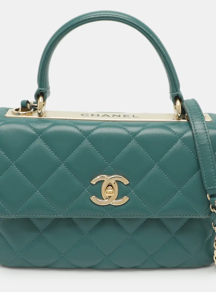 Chanel Trendy CC Small Blue Leather Top Handle Bag