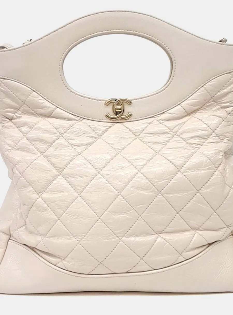 Chanel Beige Leather 31 Shopping Bag Small