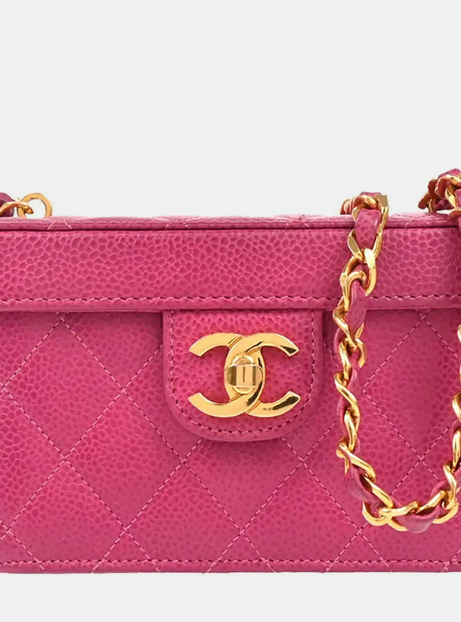 Chanel Pink Caviar Vanity Shoulder Bag