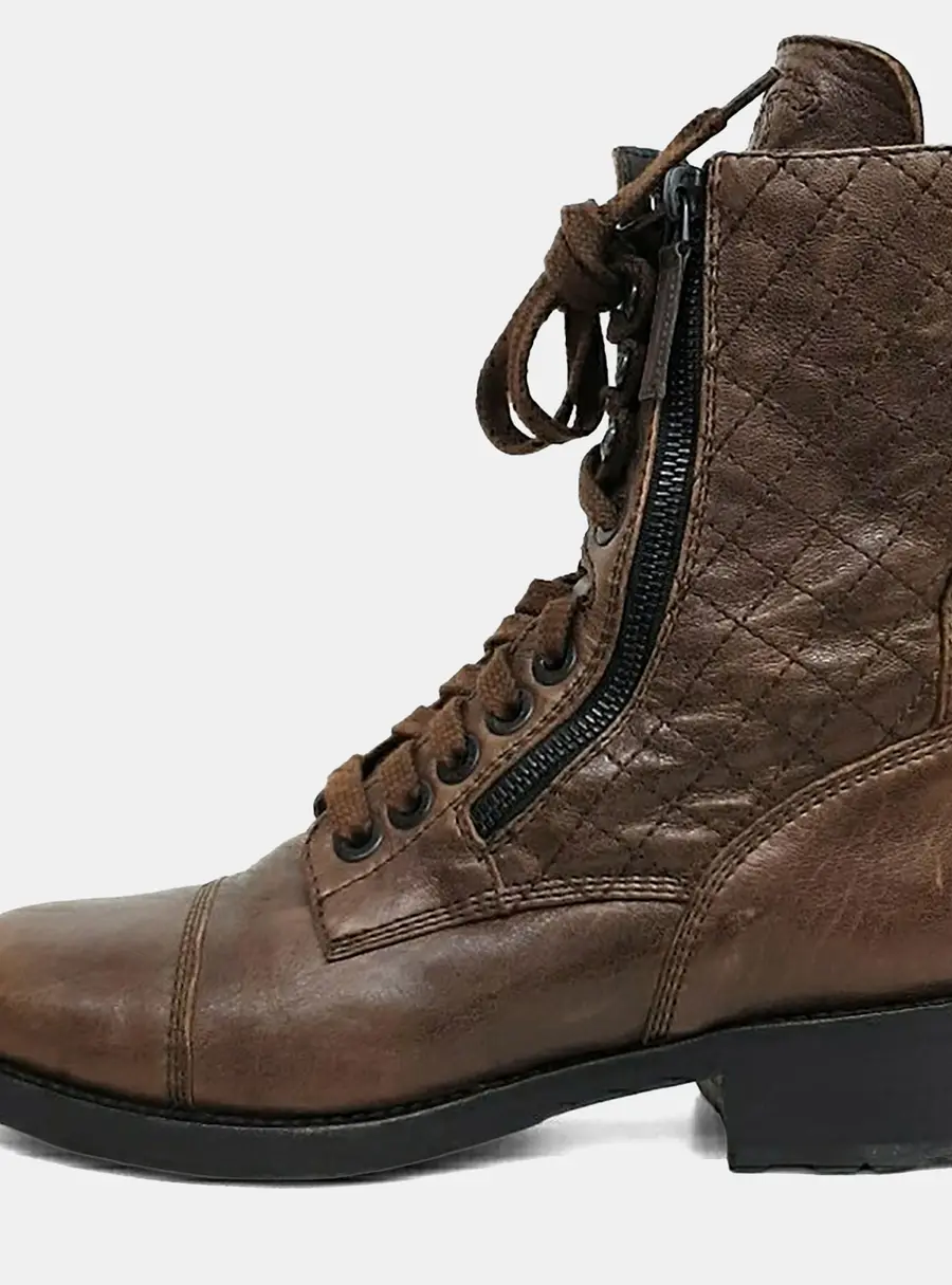 Chanel Brown Lambskin Quilted Boots EU 36.5
