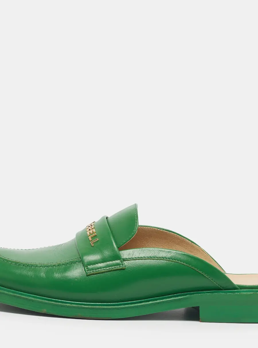 Chanel x Pharrell Size 43 Green Leather Mules