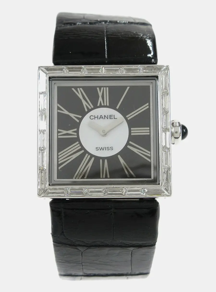 Chanel Mademoiselle 	H0106 Black White Gold, Diamond Quartz Women's Wristwatches 22mm