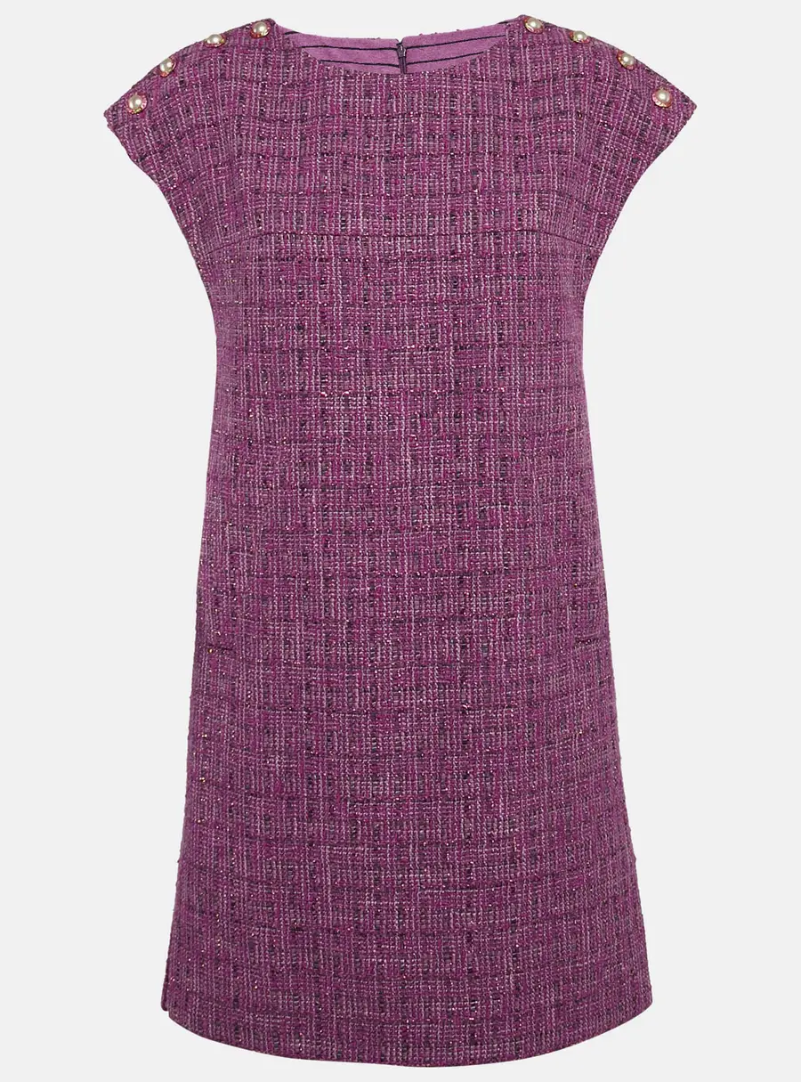 Chanel Purple Fantasy Tweed Mini Tunic Dress M