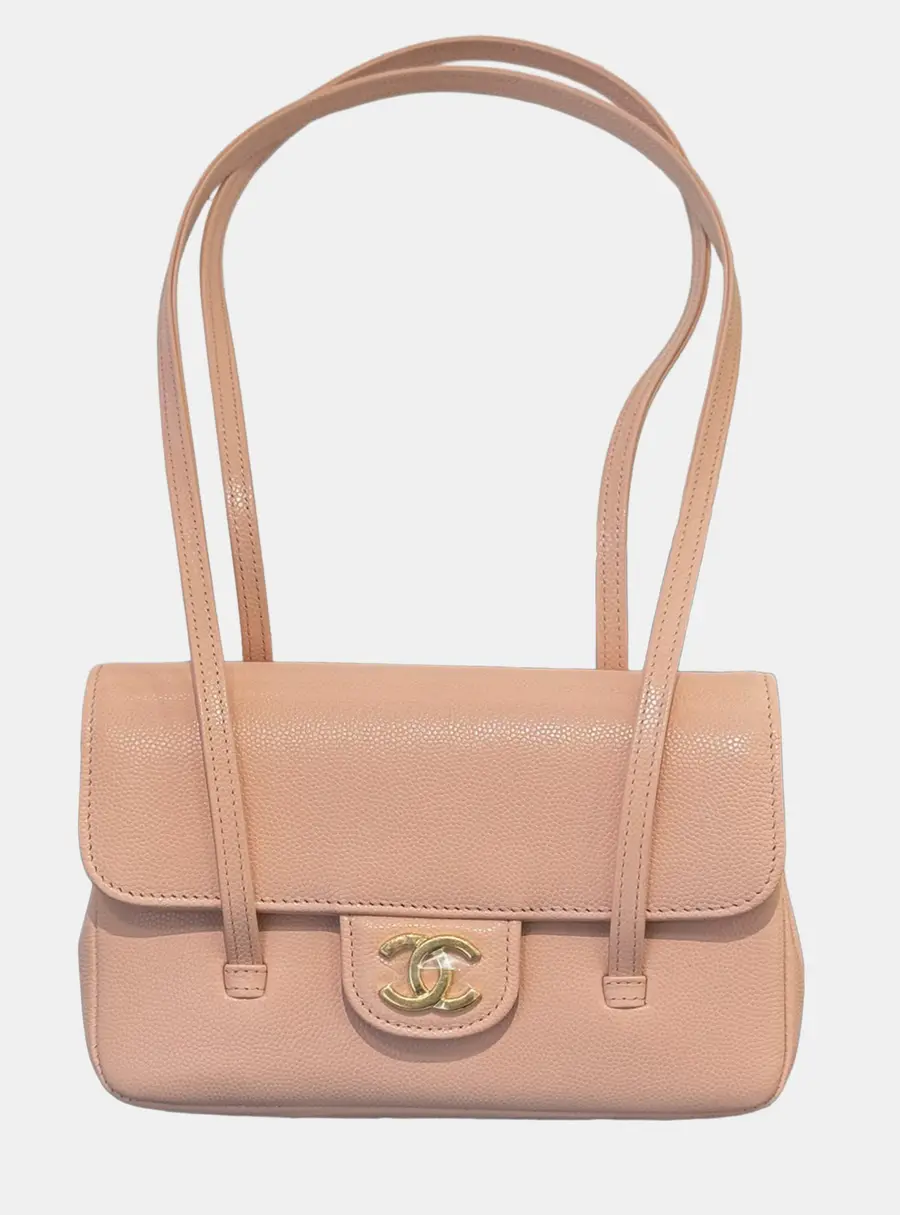 Chanel Preppy Coco Mini Small Pink Grained Calfskin Leather Shoulder Bag