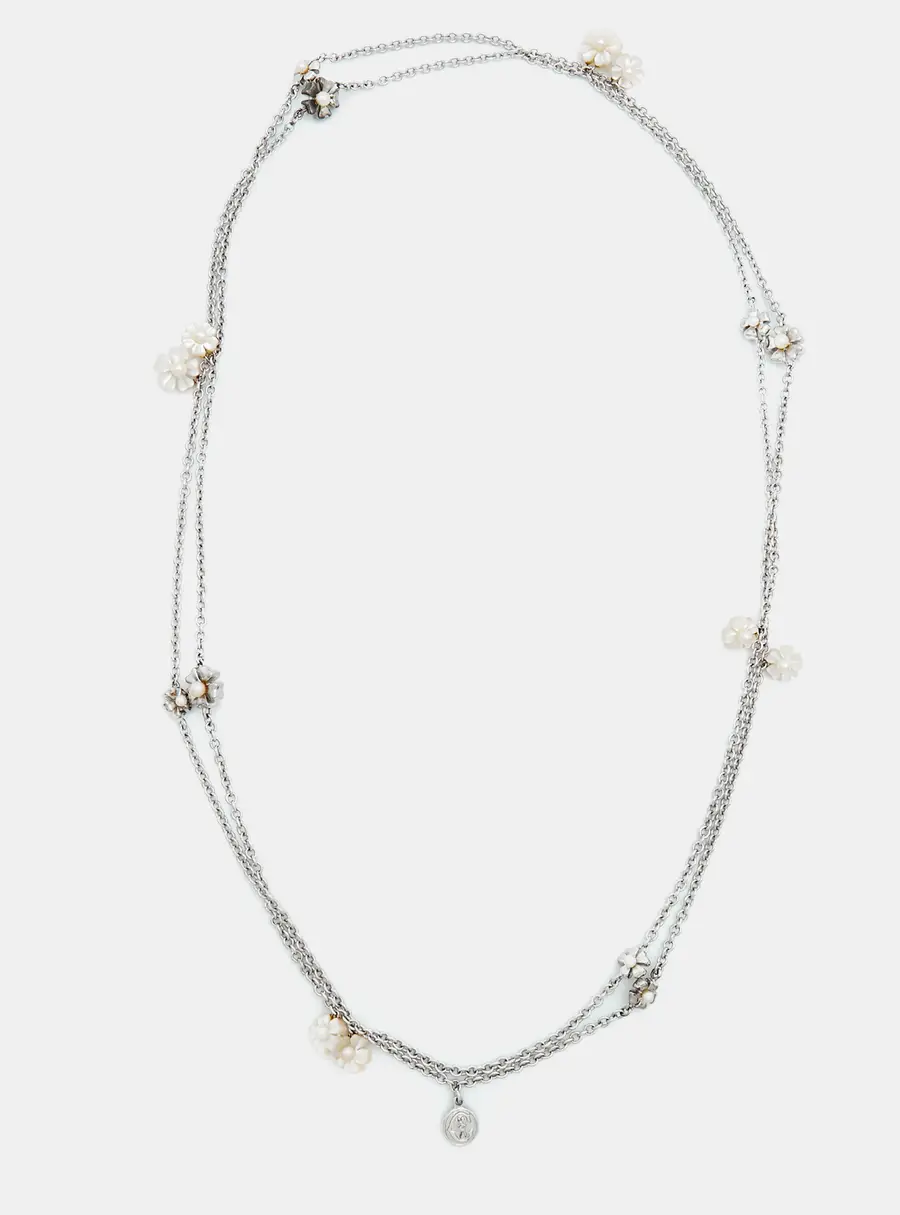 Charriol Mother of Pearl Silver Tone Long Necklace