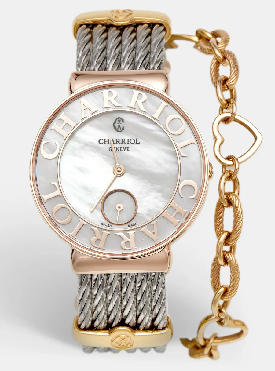 Charriol ST-Tropez ST30.1 Mother Of Pearl Dial Two Tone Stainless Steel Women's Wristwatch 30 mm