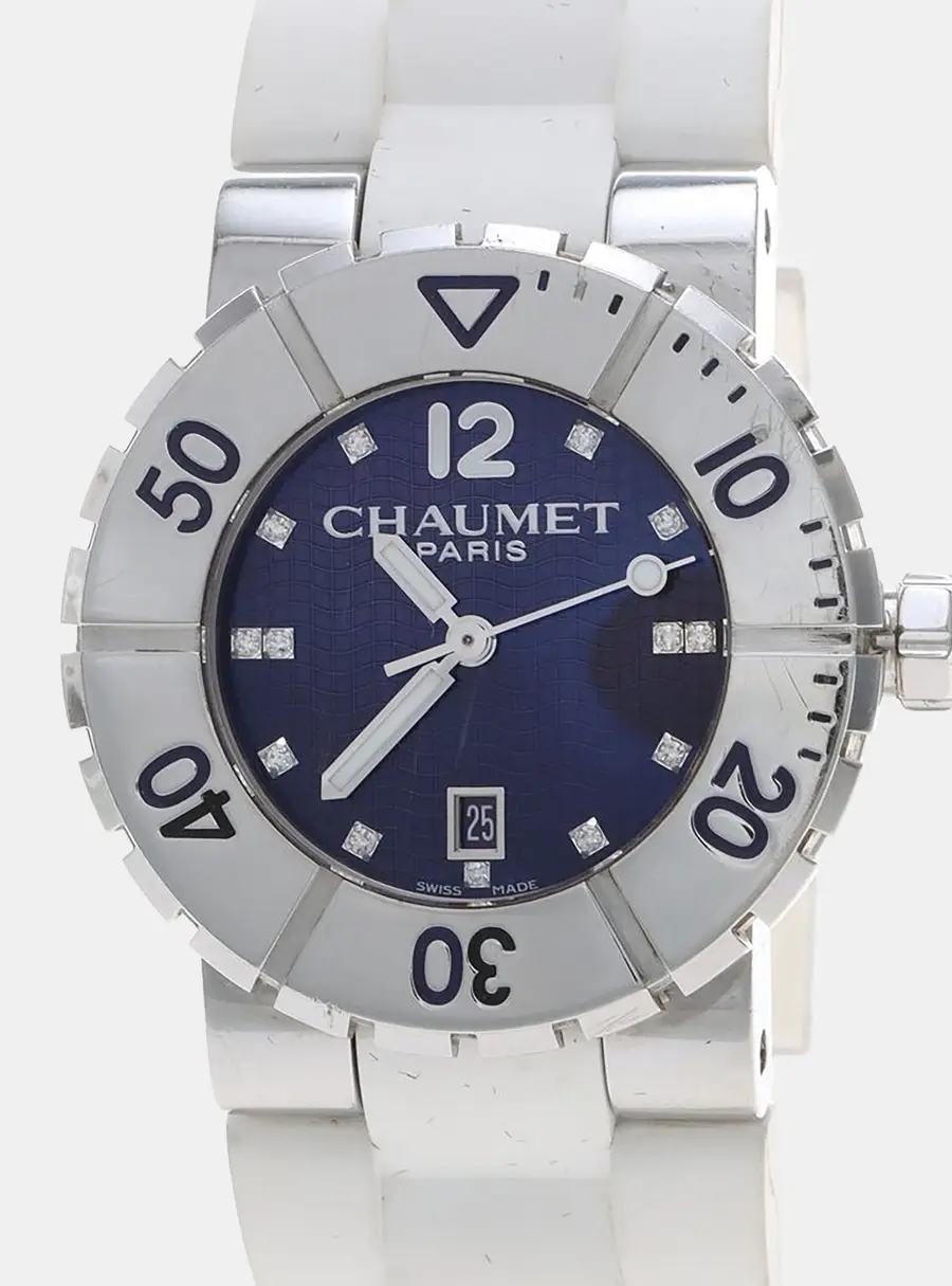 Chaumet Class One Blue 622C Stainless Steel Quartz Women Wristwatch 33mm