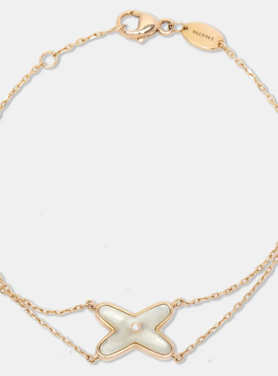Chaumet Jeux de Liens Mother of Pearl Diamond 18k Rose Gold Bracelet