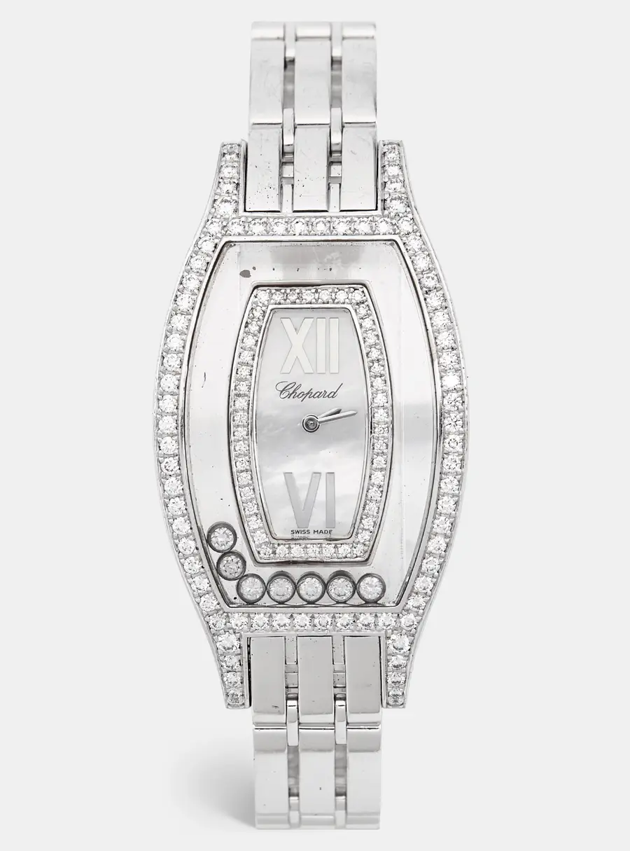 Chopard Happy Diamonds 20/9029 Mother of Pearl Dial Diamond 18k White Gold Women's Wristwatch 28 mm