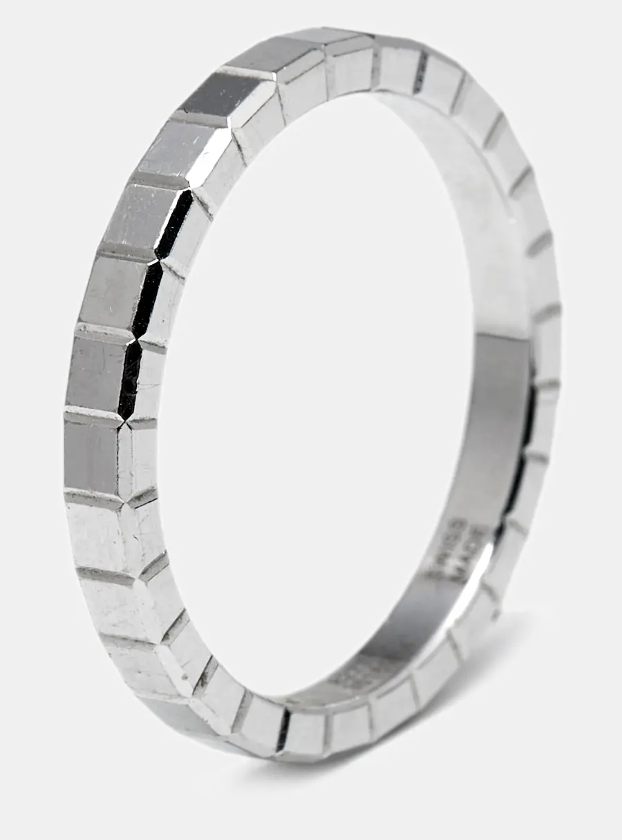 Chopard Ice Cube 18k White Gold Band Ring Size 55