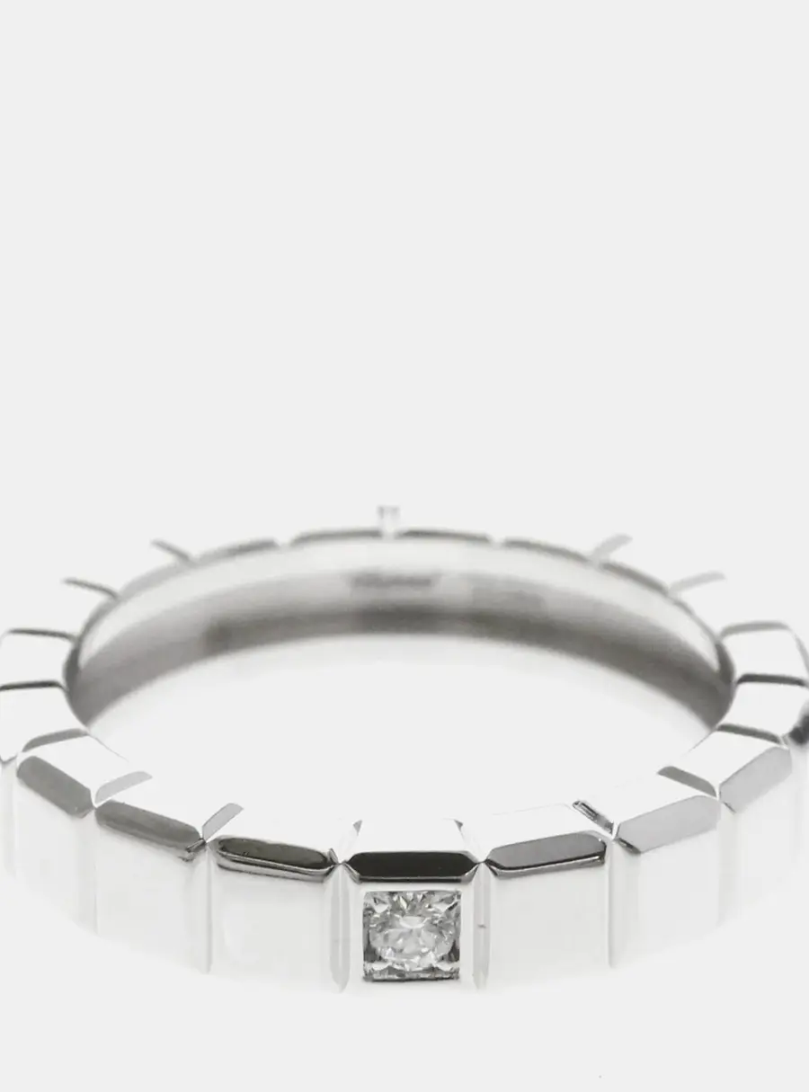 Chopard Ice Cube Diamond 18K White Gold Band Ring EU 53