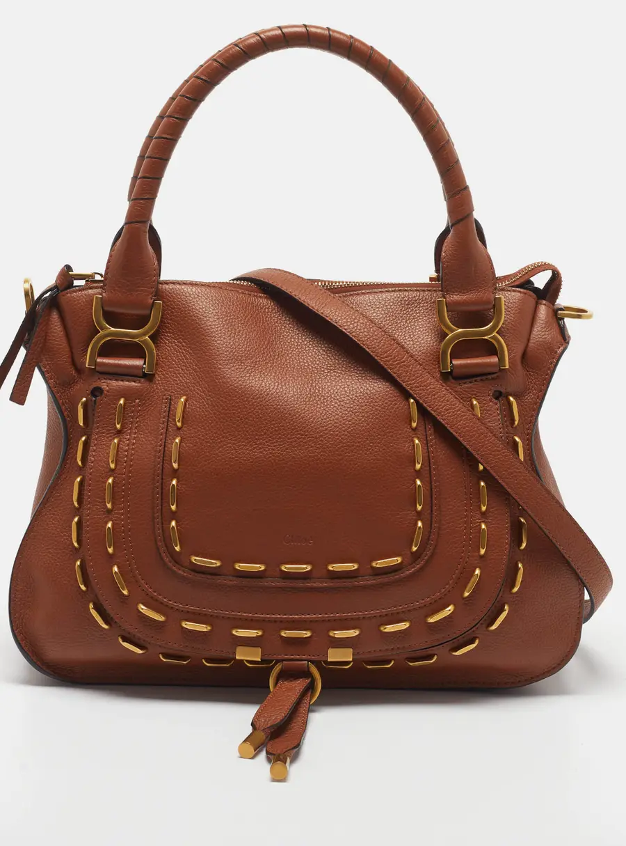 Chloé Marcie Studded Medium Leather Shoulder Bag