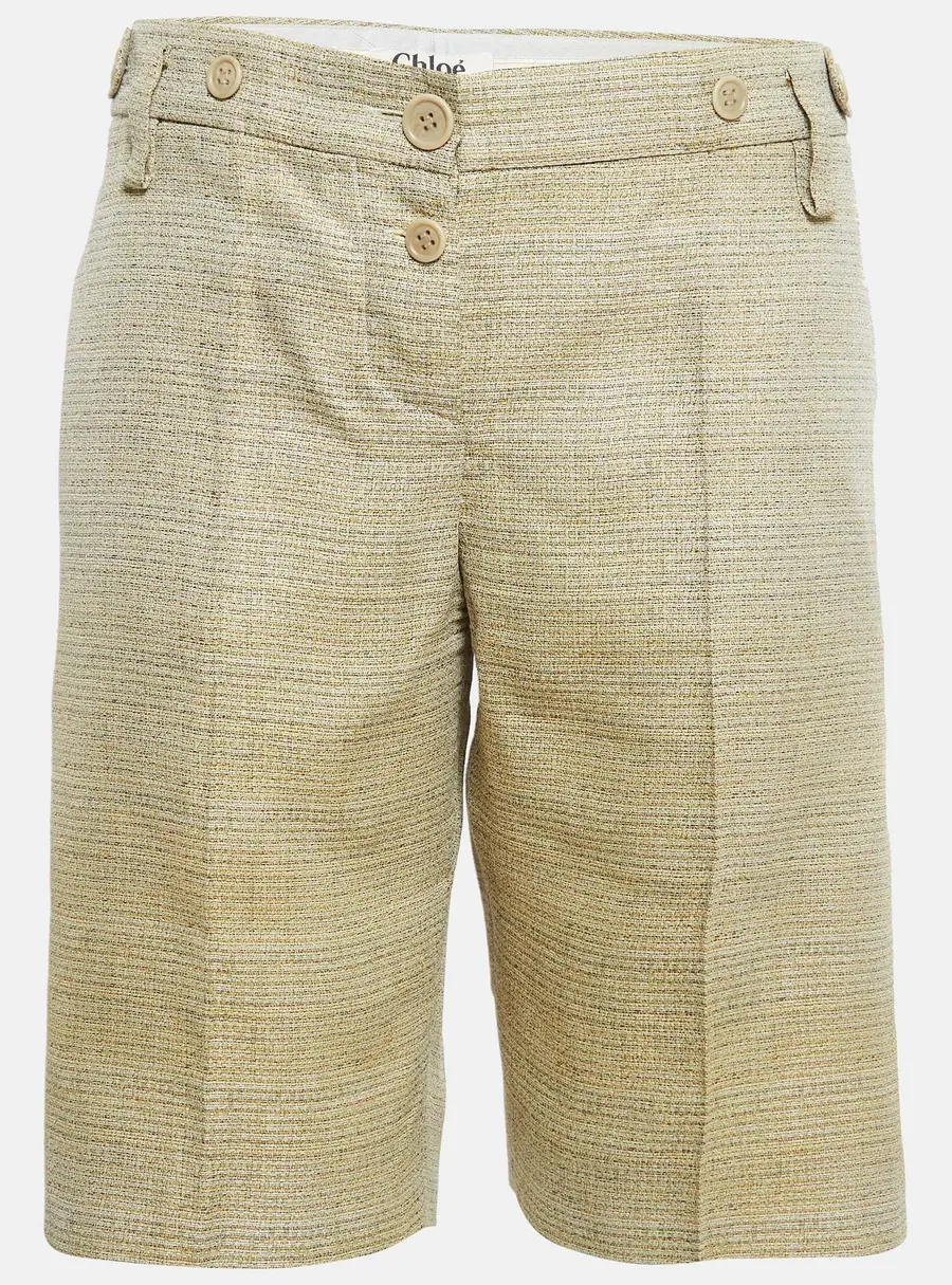 Chloe Beige Patterned Regular Shorts L