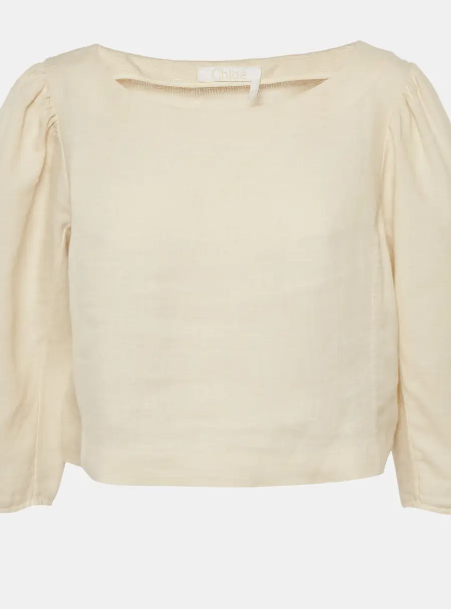Chloe Beige Linen Top M