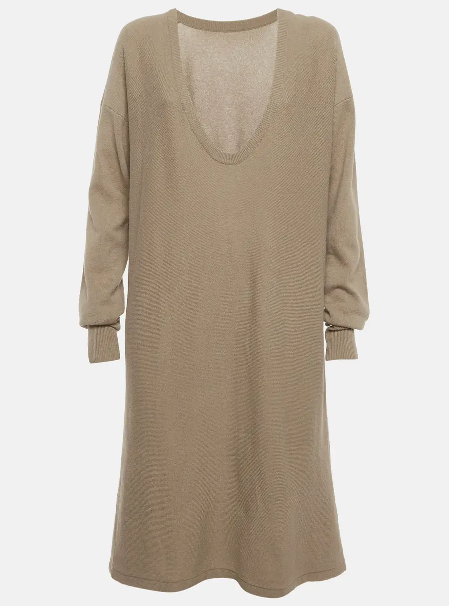 Chloe Beige Cashmere Knit Mini Dress S