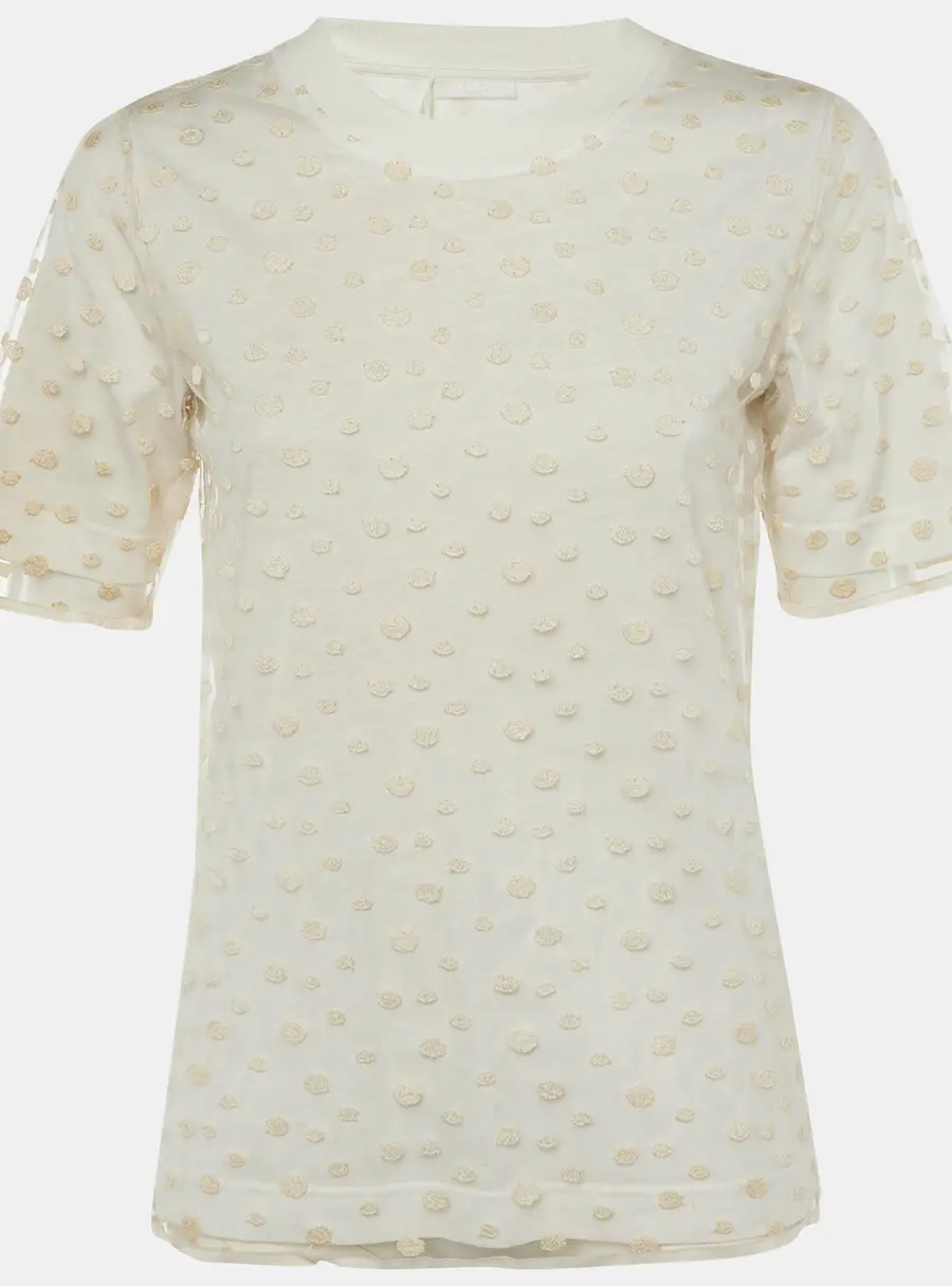 Chlo&eacute; Off White Cotton & Tulle Top  S