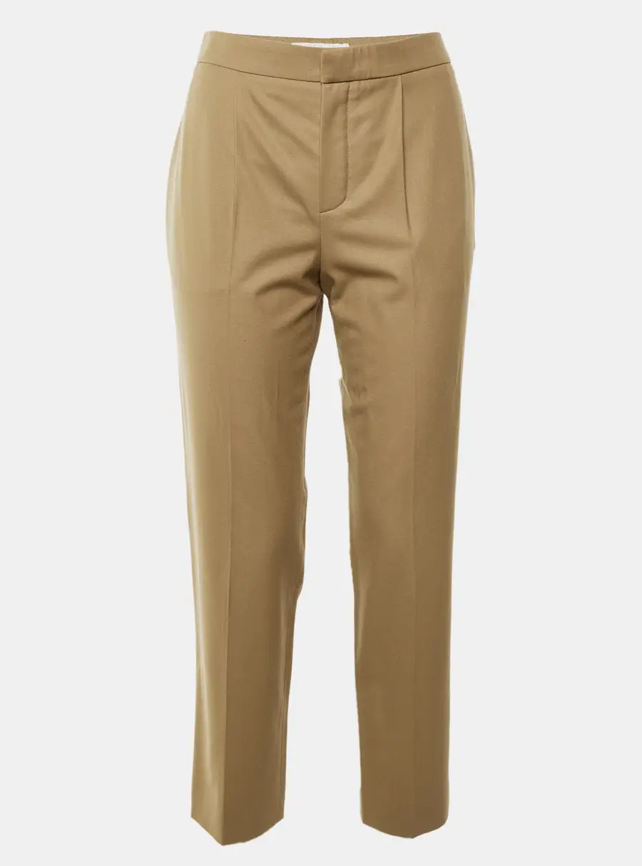 Chlo&eacute; Khaki Wool Trousers M