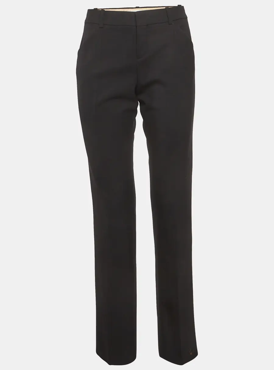 Chloe Black Wool Regular Fit Trouser M