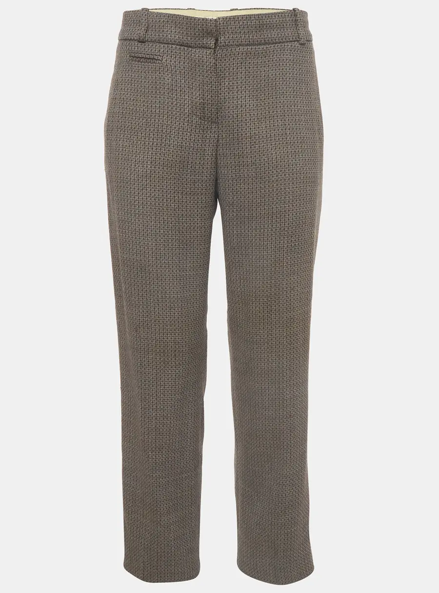 Chloe Multicolor Houndstooth Wool Straight Fit Trousers M
