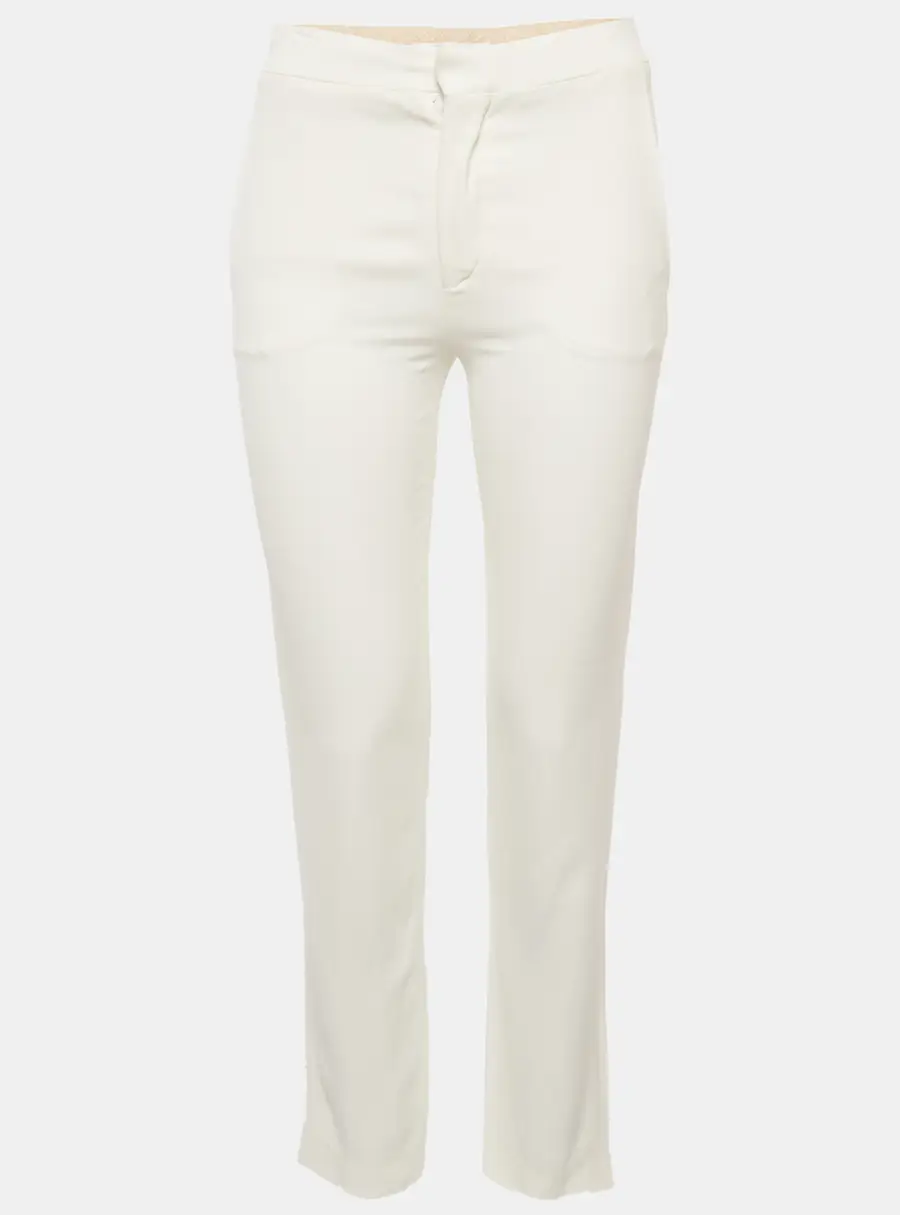 Chloe White Crepe Skinny Fit Trousers S