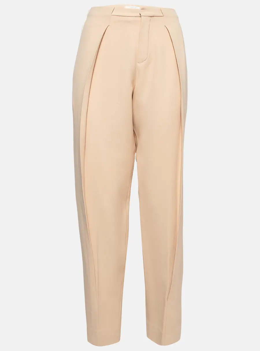 Chloe Light Beige Crepe Trousers M