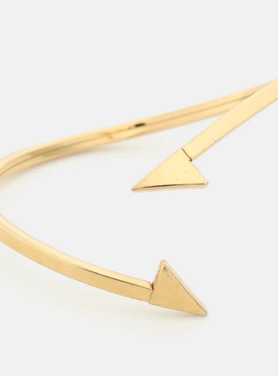 Chloe Gold Tone Metal Open Cuff Bracelet