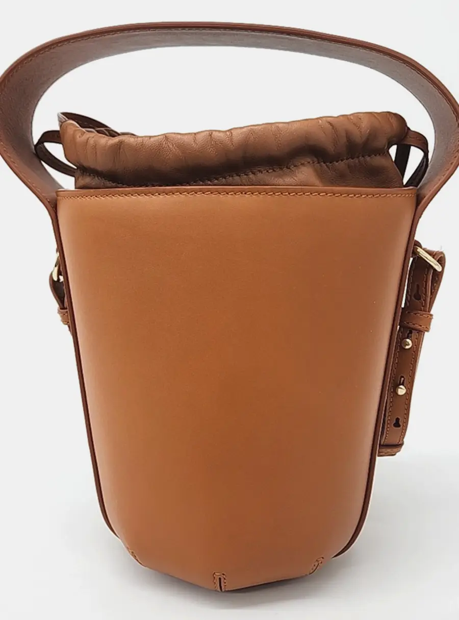 Chlo&eacute; Sense Caramel Calfskin Leather Bucket Bag