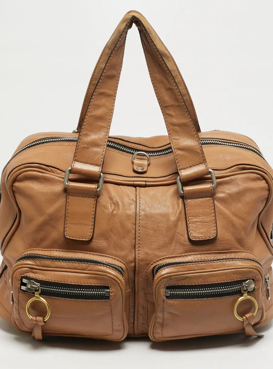 Chloe Betty Tan Leather Zip Satchel