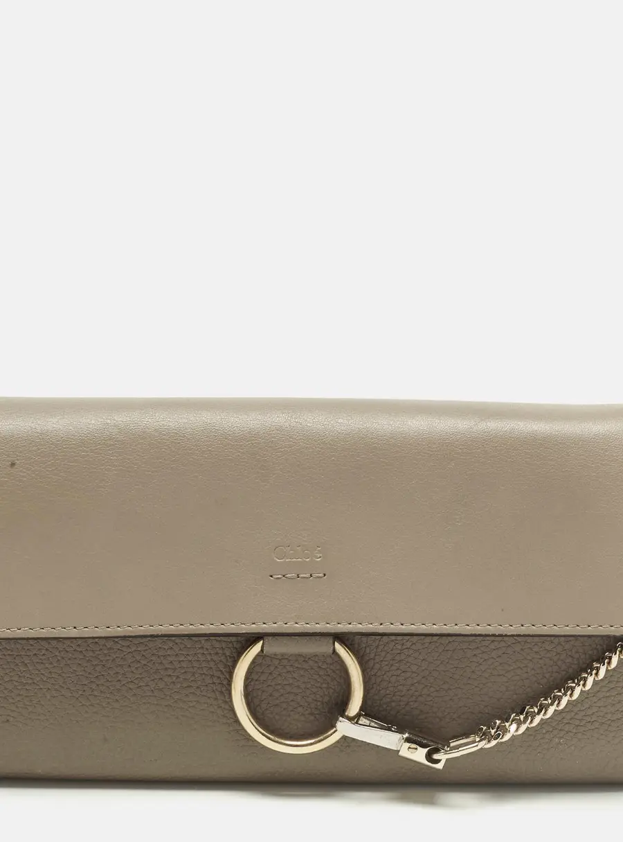 Chloe Faye Grey Leather Continental Wallet