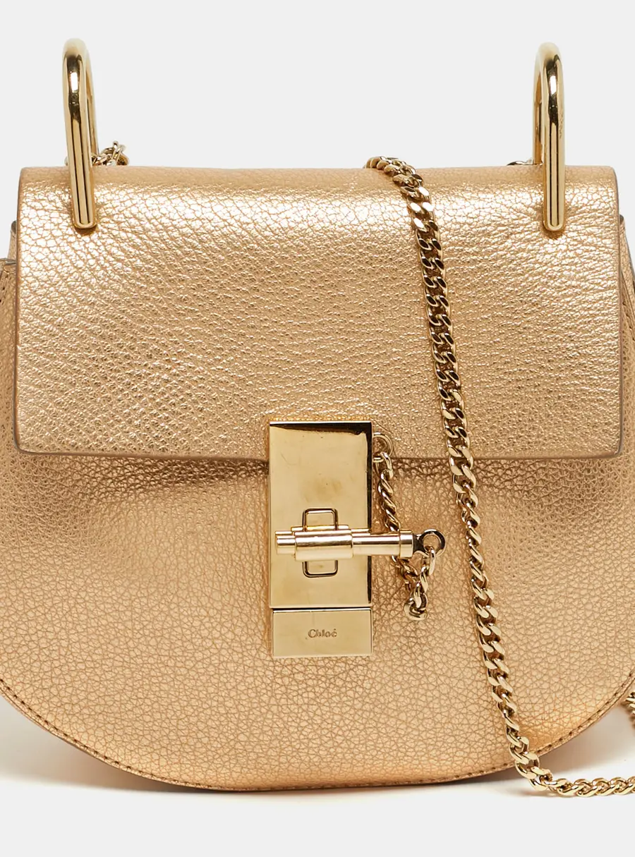 Chloé Drew Small Metallic Leather Shoulder Bag