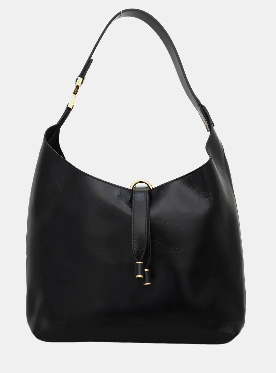 Chloe Marcie Small Black Calf Leather Hobo Bag
