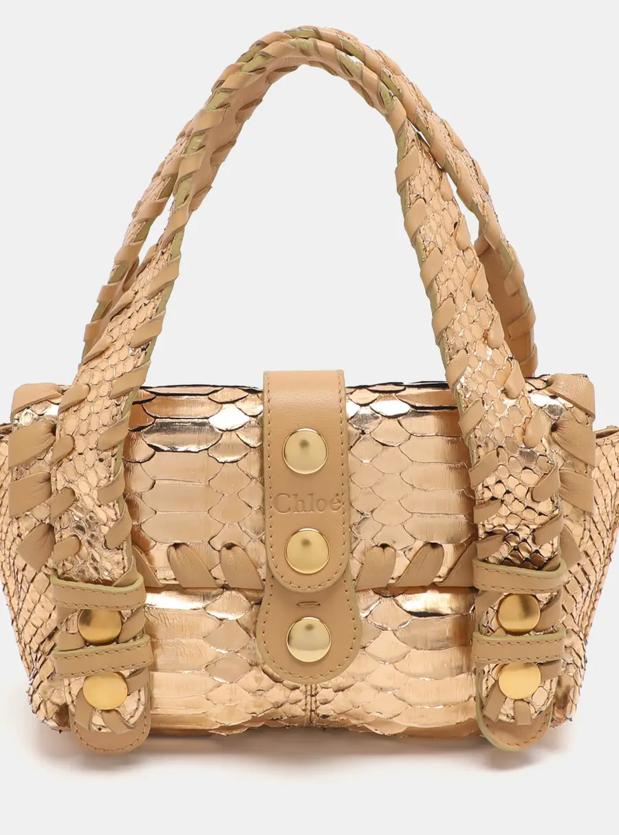 Chloé Silverado Gold Python Satchel