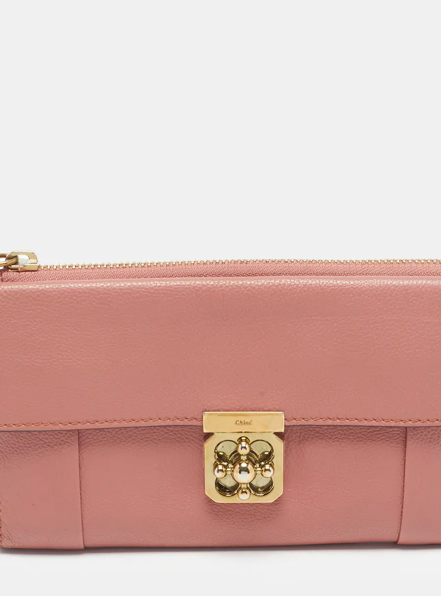 Chloe Elsie Pink Leather Continental Wallet