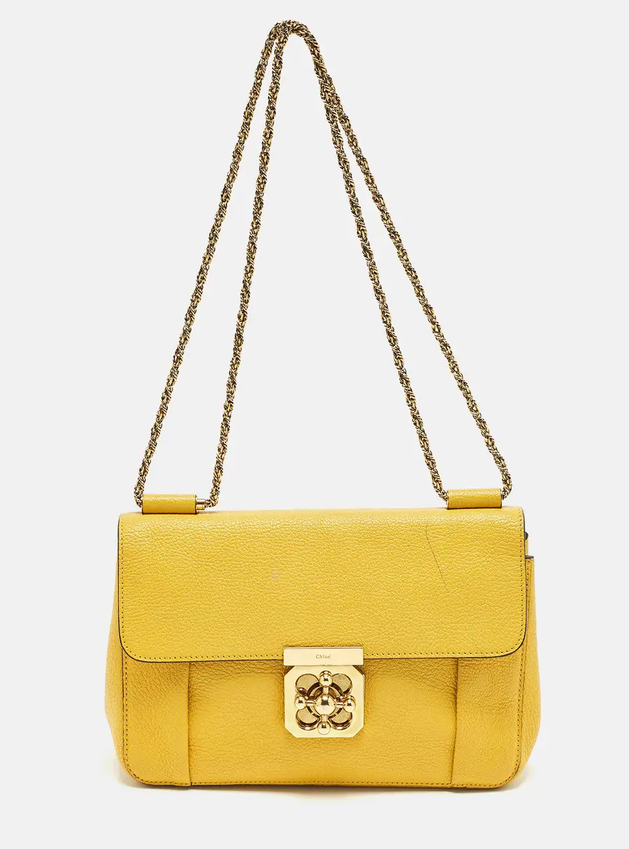 Chloe Yellow Leather Medium Elsie Shoulder Bag
