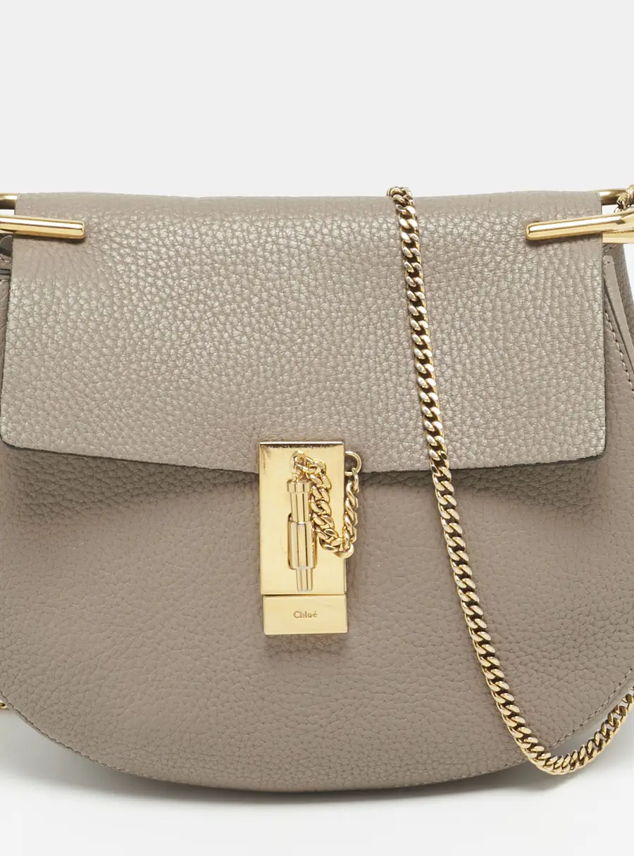Chloe Drew Medium Grey Leather Shoulder Bag